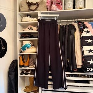KOTN Black Track Pants with White Stripes